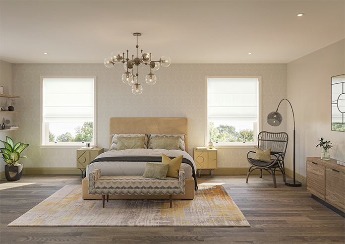 Akoya Faux Silk, Lustre White - Motorised Roman Blind - Image 8